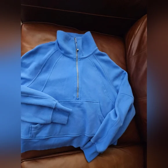 Lululemon Scuba Oversized Funnel Neck Aero Blue Half-Zip Pullover XS